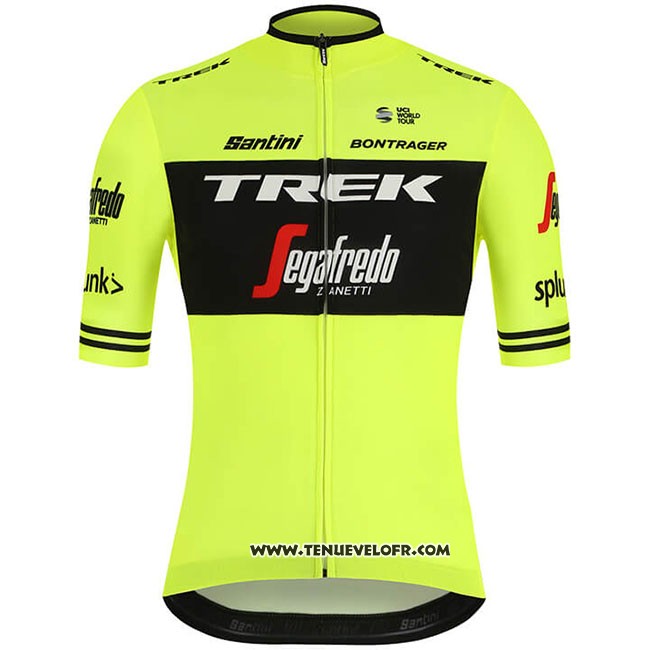 2019 Maillot Ciclismo Trek Segafredo Vert Noir Manches Courtes et Cuissard